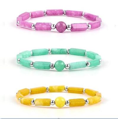 품질  3mm/8mm/13mm Rectangle Bead Healing Energy Crystal Gemstone Bracelet 공장
