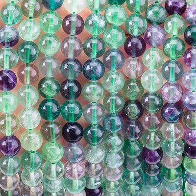 품질  8mm Colored Flourite Gems Bead Healing Crystal Beads For Jewelry Making 공장
