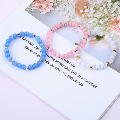 8mm/10mm/12mm 원형 고양이 눈 보석 팔찌