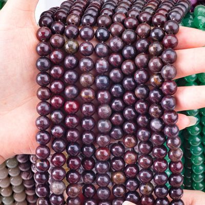 붉은 꽃 자스퍼 둥근 진주 자연 결정 보석 다른 진주 크기 DIY 보석 제조를 위한 느슨한 진주 나선