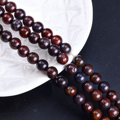 붉은 꽃 자스퍼 둥근 진주 자연 결정 보석 다른 진주 크기 DIY 보석 제조를 위한 느슨한 진주 나선