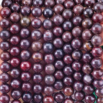 붉은 꽃 자스퍼 둥근 진주 자연 결정 보석 다른 진주 크기 DIY 보석 제조를 위한 느슨한 진주 나선