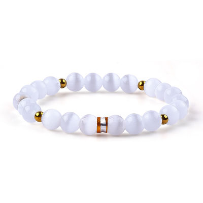 8mm/10mm/12mm 원형 고양이 눈 보석 팔찌