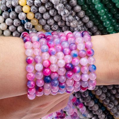 오키데아 아가트 느슨한 진주 줄무늬 DIY 보석 제조를 위한 반 귀석