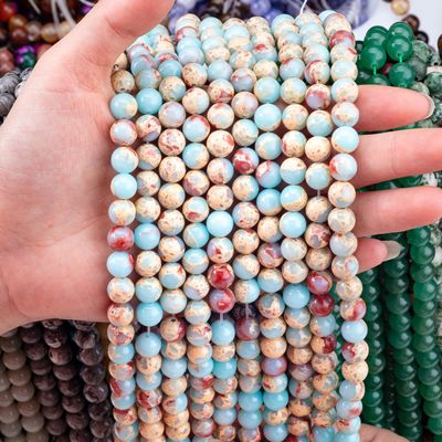 반 귀석 쇼잔 돌 자스퍼 느슨한 진주 줄기 뱀 피부 돌 DIY 보석 제조
