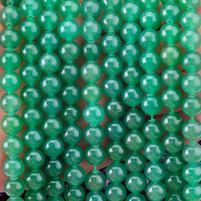 8MM 더 어두운 녹색 아벤투린 결정 돌 부드러운 둥근 대용량 느슨한 구슬 구슬 보석 제조