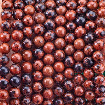 8MM 마호가니 자스퍼 닦은 부드러운 느슨한 진주