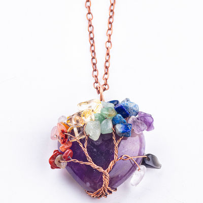 불안 차크라 나무 목걸이 Pendant 1.96*1.57인치/5*4cm