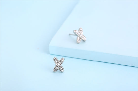 X Shape 925 모이사나이트 스드 귀걸이 스터링 은 보석