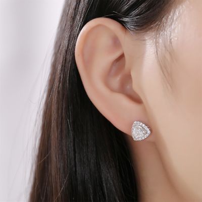 모이사나이트 925 스털링 실버 스드 귀걸이 OEM ODM 지원