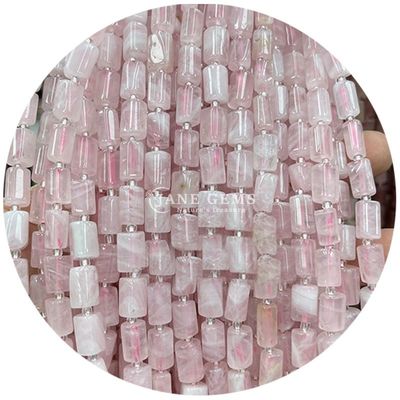 도매 천연 결정 보석 실린더 모양 진주 아가트 실린더 느슨한 진주 액세서리 DIY 보석 제조
