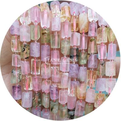 도매 천연 결정 보석 실린더 모양 진주 아가트 실린더 느슨한 진주 액세서리 DIY 보석 제조