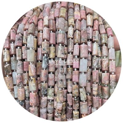 도매 천연 결정 보석 실린더 모양 진주 아가트 실린더 느슨한 진주 액세서리 DIY 보석 제조