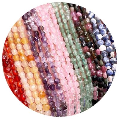 평평한 모양의 면 모양의 진주 크리스탈 보석 둥근 모양의 느슨한 진주 가닥 DIY 보석 제조