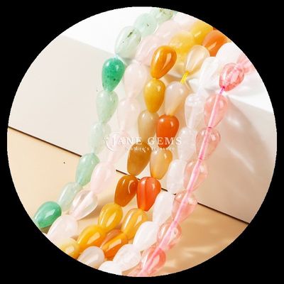 라피스 라즈리 녹색 아벤투린 보석 진주 자연 결정 물 방울 모양 돌 느슨한 진주 나선 팔찌