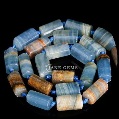 Blue Calcite Howlite Gemstone Bead Strands Crystal Raw Rough Faceted Nuggets for Bracelets
