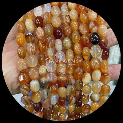 Carnelian Indian Agate Gem Bead Natural Crystal Oval Shape Stone Loose Bead Strands For Bracelets