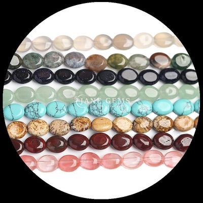 Blue Aventurine Howlite Gem Bead Natural Crystal Oval Shape Stone Loose Bead Strands For Bracelets