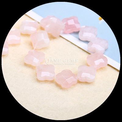 Carnelian Topaz Gem Bead Natural Crystal Clover Shape Stone Loose Bead Strands For Bracelets