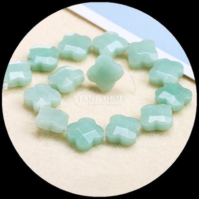 Carnelian Topaz Gem Bead Natural Crystal Clover Shape Stone Loose Bead Strands For Bracelets