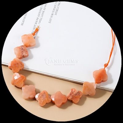 Sunstone Lapis Lazuli Gem Bead Natural Crystal Clover Shape Stone Loose Bead Strands For Bracelets