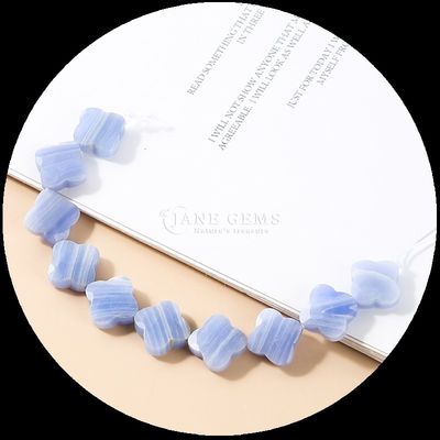 Sunstone Lapis Lazuli Gem Bead Natural Crystal Clover Shape Stone Loose Bead Strands For Bracelets