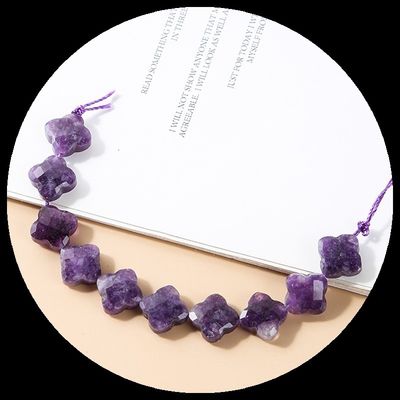 Malachite Dalmatian Jasper Gem Bead Natural Crystal Clover Shape Stone Loose Bead Strands For Bracelets