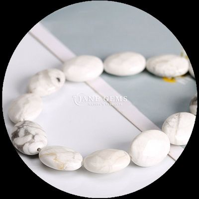 면이 달걀 모양 보석 진주 자연 크리스탈 하울라이트 눈송이 오브시디안 돌 느슨한 진주 스트랜드 팔찌