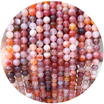 천연 원형 부드러운 혼합 아가트 느슨한 구슬 스트랜드 DIY 보석 & 공예품 매킹