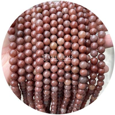 천연 느슨한 돌 진주 띠 보석 분홍색 아벤투린 둥글 DIY 보석 제조를 위해 부드러운