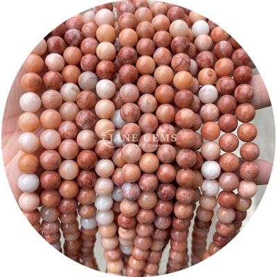천연 느슨한 돌 진주 띠 보석 분홍색 아벤투린 둥글 DIY 보석 제조를 위해 부드러운