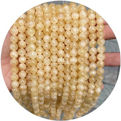 Round Loose Stone Beads Natural Loose Peace Jade Australian Jade For Jewelry Making