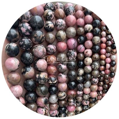 천연 검은 줄무늬 로도크로사이트 보석 보석 자석 제작 DIY 팔찌