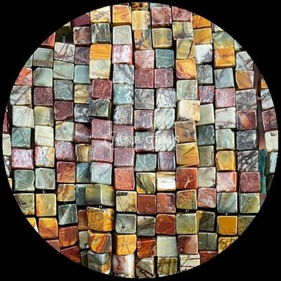 큐브 사각형 모양 천연 보석 진주 빨간색 튀르코아즈 검은 아가트 느슨한 진주 스트랜드 DIY 보석