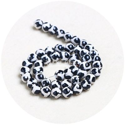 아가트 원형 돌 브라운 축구 Dzi 진주 보석 및 DIY 공예품 제조