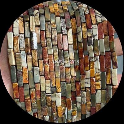 직사각형 Zebra Jasper Lapis Lazuli Gemstone Beads 보석 제조용 느슨한 실