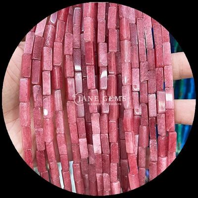 닦은 완성 직사각형 보석 진주 보라색 칼케돈 지도 자스퍼 4x13mm DIY 보석