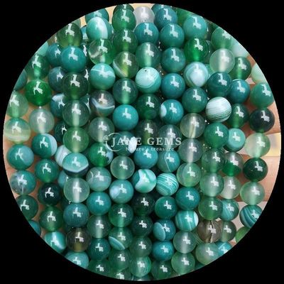 둥근 모양 보석 붉은 줄무늬 아가트 녹색 줄무늬 아가트 귀걸이 DIY 보석 제조를위한 자연 느슨한 진주 나선