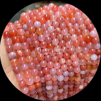 DIY 보석 제작 8mm 원형 천연 보석 구슬 체리 아가트 및 귀걸이를위한 다양한 아가트 스트랜드
