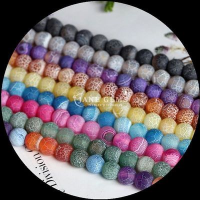 다채로운 아가트 진주 8mm 진주 크기 자연 보석 둥근 절단 무지 템더드 아가트 DIY 선물용 느슨한 스트랜드