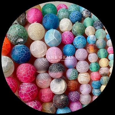 다채로운 아가트 진주 8mm 진주 크기 자연 보석 둥근 절단 무지 템더드 아가트 DIY 선물용 느슨한 스트랜드