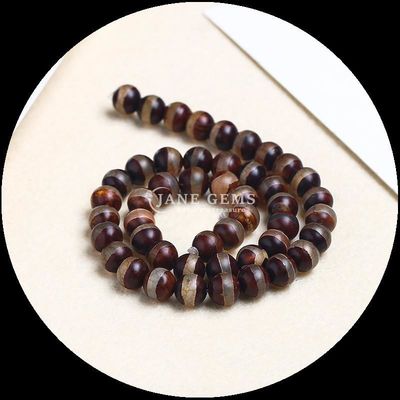 DIY 보석 제조 필수 다채로운 티바탄 아가트 진주 세 눈 Dzi 느슨한 진주 스트랜드 닦은 기술