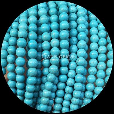 DIY 주얼리 제작 8mm 크기와 다양한 색상의 둥글게 잘린 보석 튀르코아즈 진주 스트랜드