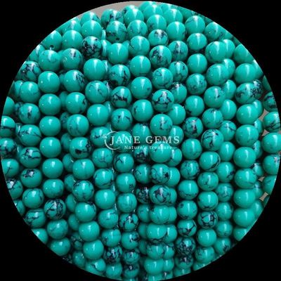 DIY 주얼리 제작 8mm 크기와 다양한 색상의 둥글게 잘린 보석 튀르코아즈 진주 스트랜드