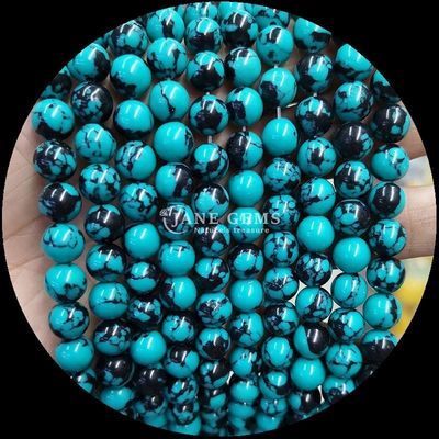 DIY 주얼리 제작 8mm 크기와 다양한 색상의 둥글게 잘린 보석 튀르코아즈 진주 스트랜드