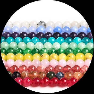 둥근 모양과 여러 가지 색상의 보석 구슬 다양한 칼케돈 느슨한 구슬 스트랜트 DIY 보석을위한 완벽한