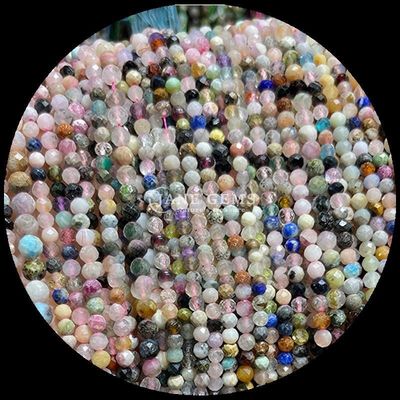천연 보석 구슬 아마존이트 검은  Rutilated 쿼츠 다양한 종류 크리스탈 미니 측면 느슨한 구슬 다양한 색상 요구 사항